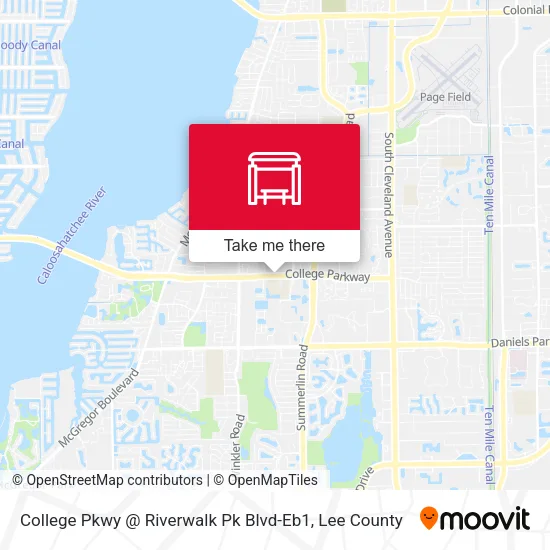 Mapa de College Pkwy @ Riverwalk Pk Blvd-Eb1