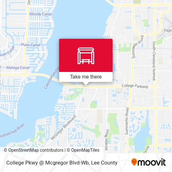 Mapa de College Pkwy @ Mcgregor Blvd-Wb