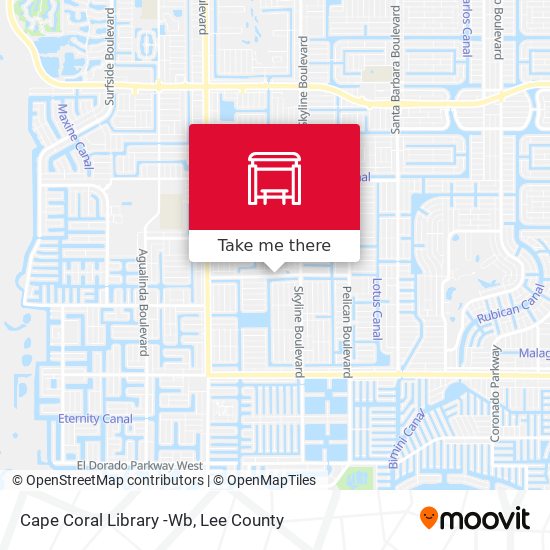 Mapa de Cape Coral Library -Wb