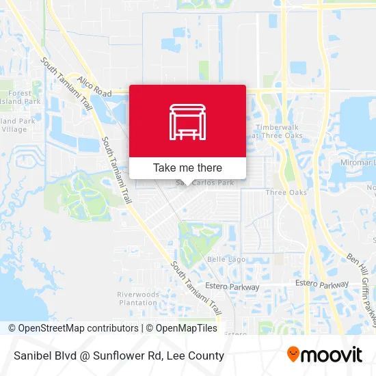 Mapa de Sanibel Blvd @ Sunflower Rd
