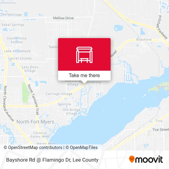 Bayshore Rd @ Flamingo Dr map