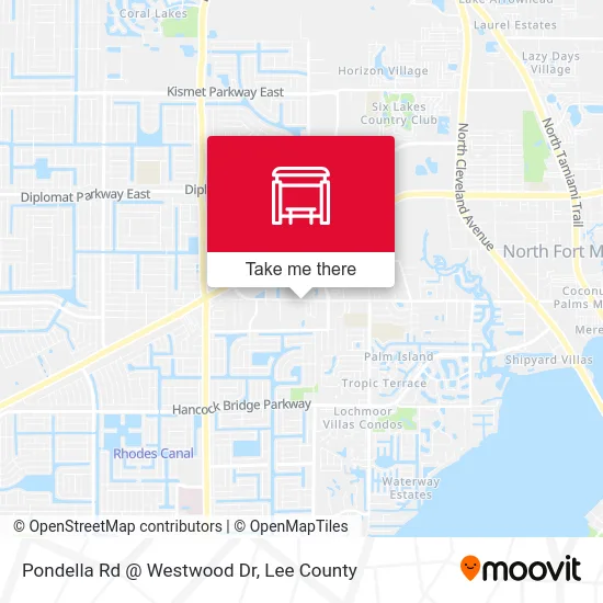 Pondella Rd @ Westwood Dr map