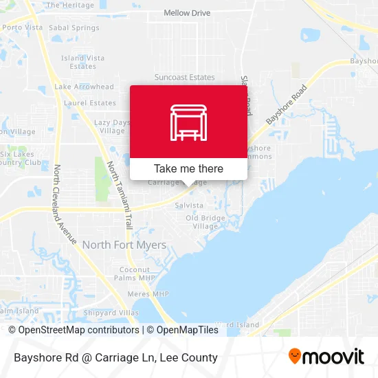 Mapa de Bayshore Rd @ Carriage Ln