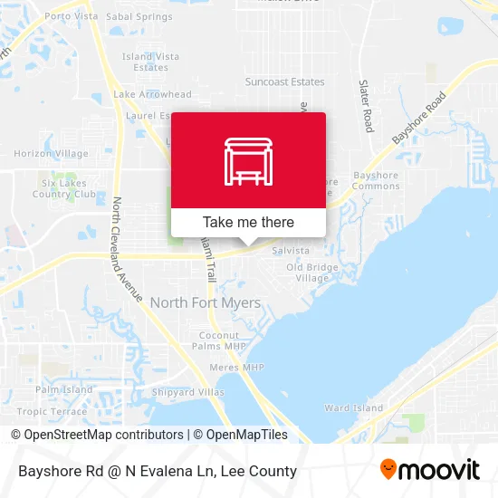 Mapa de Bayshore Rd @ N Evalena Ln