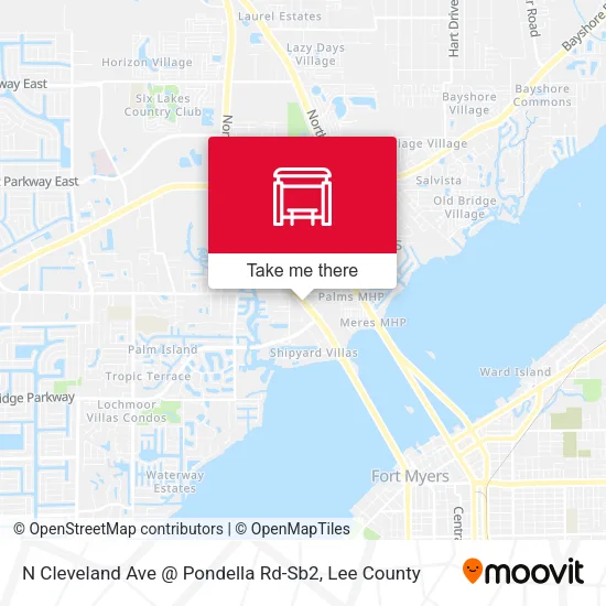 Mapa de N Cleveland Ave @ Pondella Rd-Sb2