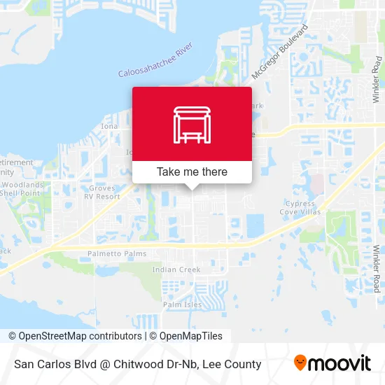 Mapa de San Carlos Blvd @ Chitwood Dr-Nb