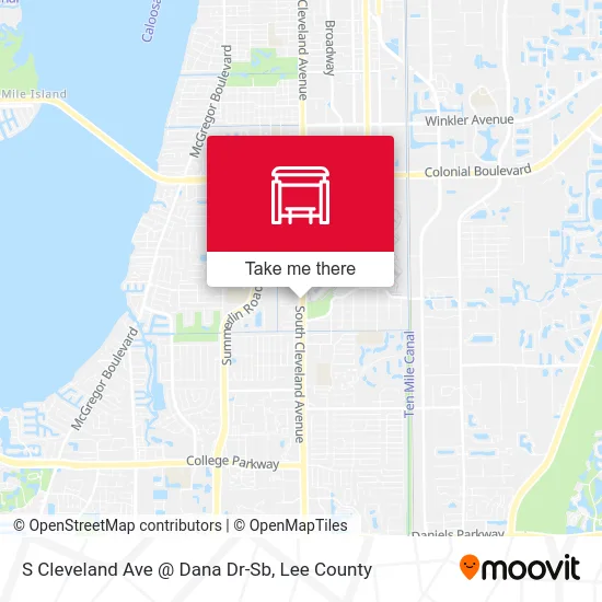S Cleveland Ave @ Dana Dr-Sb map