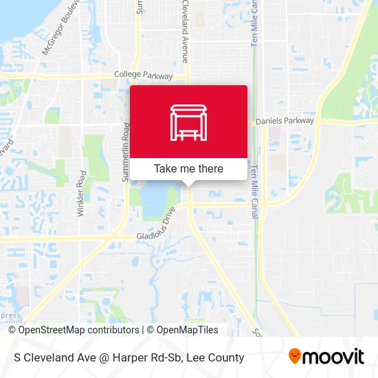S Cleveland Ave @ Harper Rd-Sb map