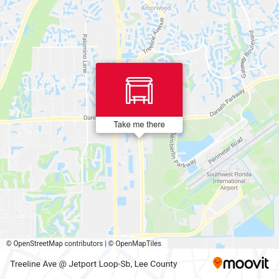 Mapa de Treeline Ave @ Jetport Loop-Sb