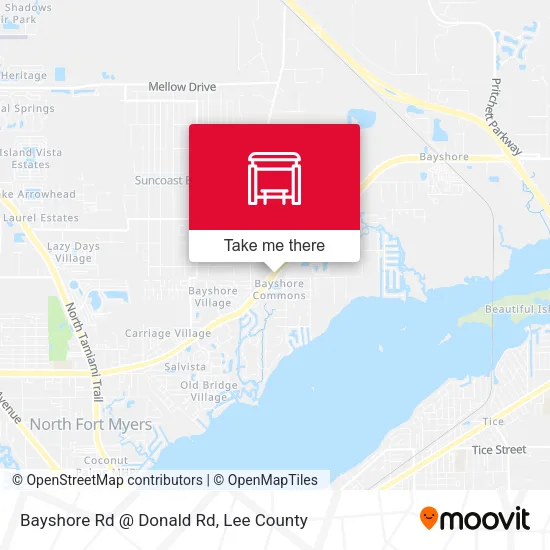 Mapa de Bayshore Rd @ Donald Rd