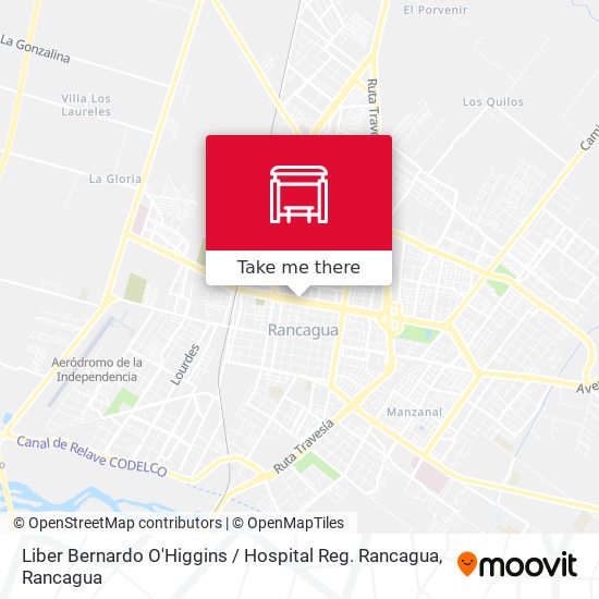 Mapa de Liber Bernardo O'Higgins / Hospital Reg. Rancagua
