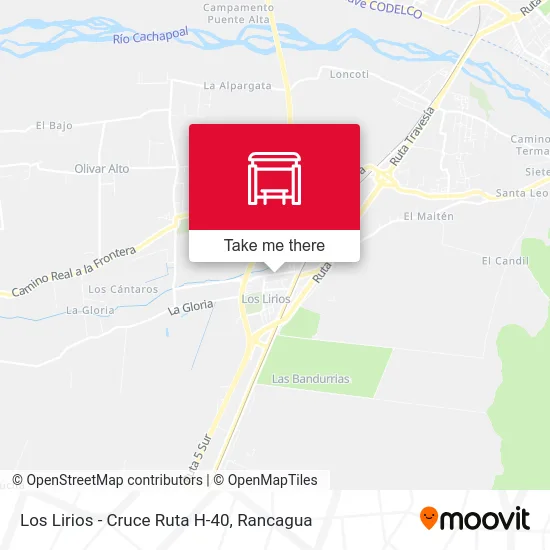 Los Lirios - Cruce Ruta H-40 map
