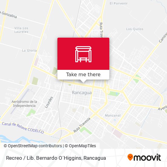 Recreo / Lib. Bernardo O´Higgins map