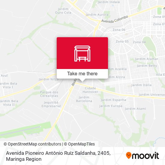 Avenida Pioneiro Antônio Ruíz Saldanha, 2405 map