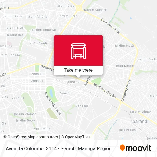 Avenida Colombo, 3114 - Semob map