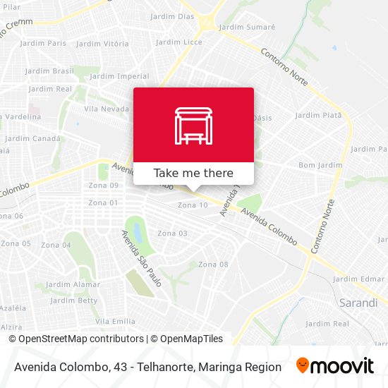 Mapa Avenida Colombo, 43 - Telhanorte