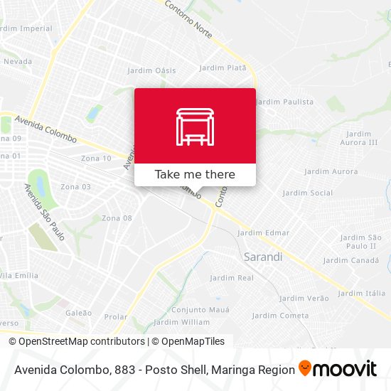 Mapa Avenida Colombo, 883 - Posto Shell