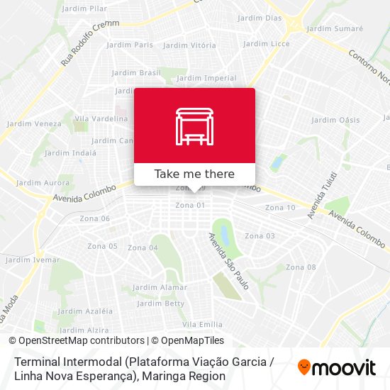 Mapa Terminal Intermodal (Plataforma Viação Garcia / Linha Nova Esperança)