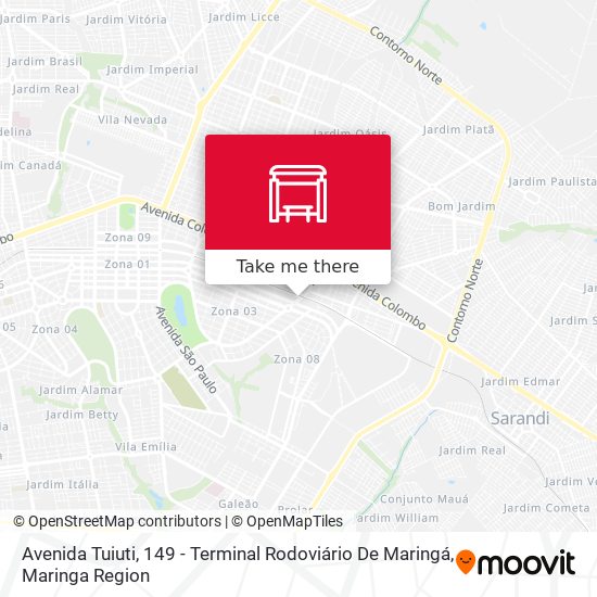 Mapa Avenida Tuiuti, 149 - Terminal Rodoviário De Maringá