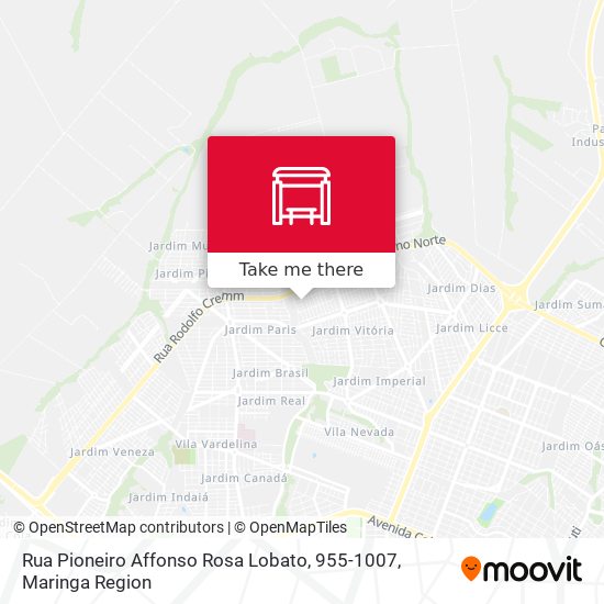 Mapa Rua Pioneiro Affonso Rosa Lobato, 955-1007