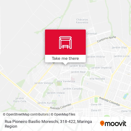 Mapa Rua Pioneiro Basílio Moreschi, 318-422