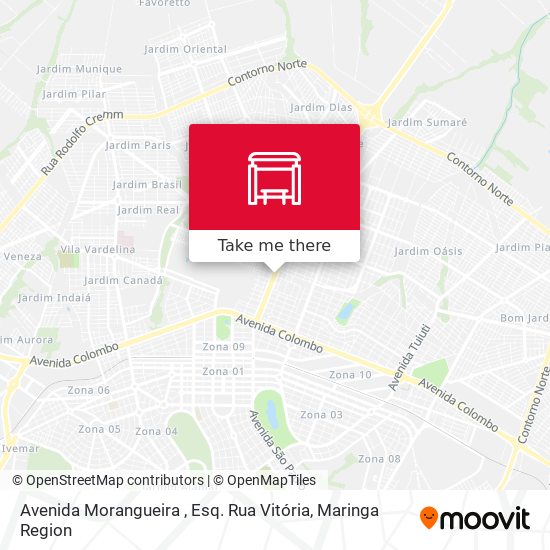 Mapa Avenida Morangueira , Esq. Rua Vitória