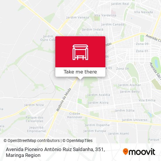 Avenida Pioneiro Antônio Ruiz Saldanha, 351 map