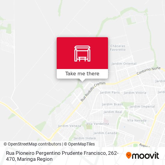 Mapa Rua Pioneiro Pergentino Prudente Francisco, 262-470