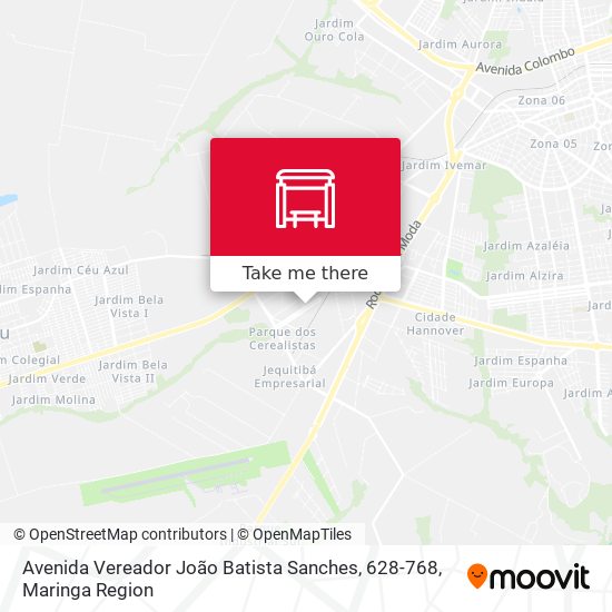 Mapa Avenida Vereador João Batista Sanches, 628-768