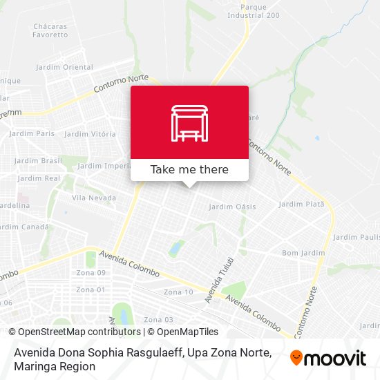 Mapa Avenida Dona Sophia Rasgulaeff, Upa Zona Norte