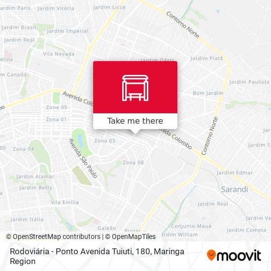 Rodoviária - Ponto Avenida Tuiuti, 180 map