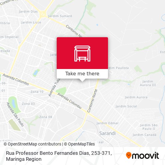 Mapa Rua Professor Bento Fernandes Dias, 253-371