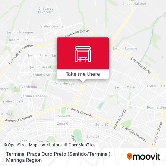 Terminal Praça Ouro Preto (Sentido / Terminal) map