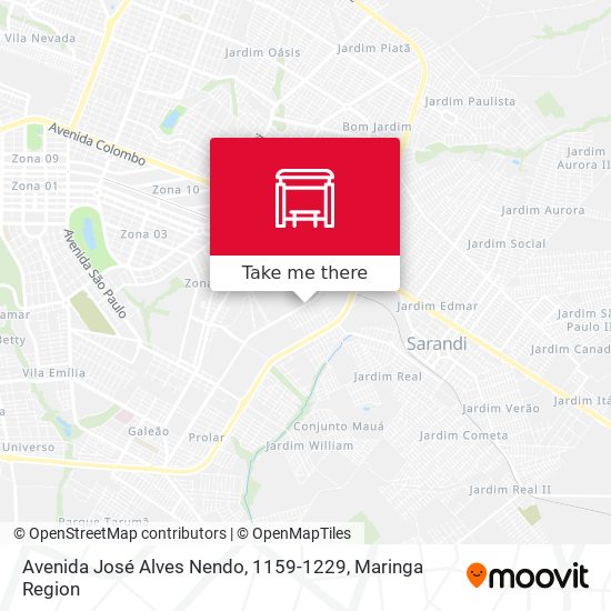 Mapa Avenida José Alves Nendo, 1159-1229