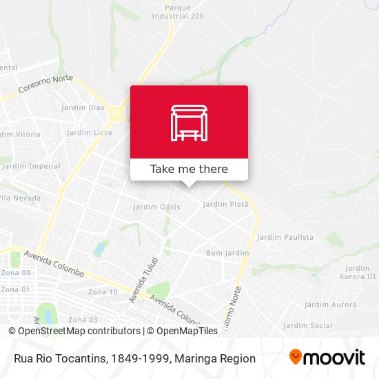 Mapa Rua Rio Tocantins, 1849-1999