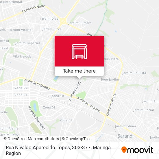 Mapa Rua Nivaldo Aparecido Lopes, 303-377