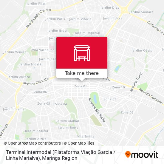 Terminal Intermodal (Plataforma Viação Garcia / Linha Marialva) map