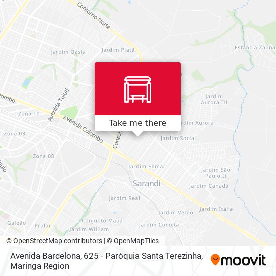 Mapa Avenida Barcelona, 625 - Paróquia Santa Terezinha