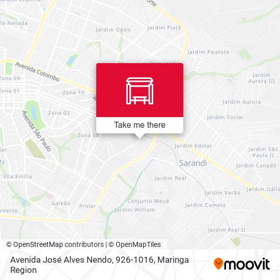 Mapa Avenida José Alves Nendo, 926-1016