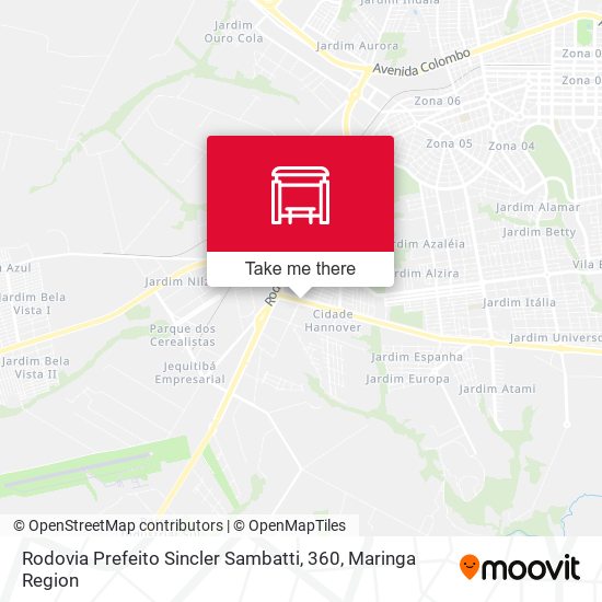 Mapa Rodovia Prefeito Sincler Sambatti, 360