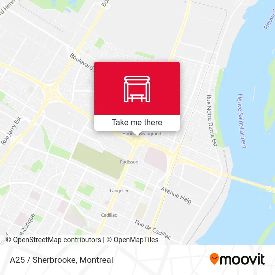 A25 / Sherbrooke map