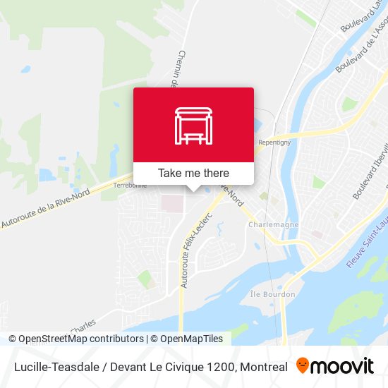 Lucille-Teasdale / Devant Le Civique 1200 map