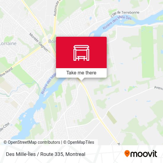 Des Mille-Îles / Route 335 map