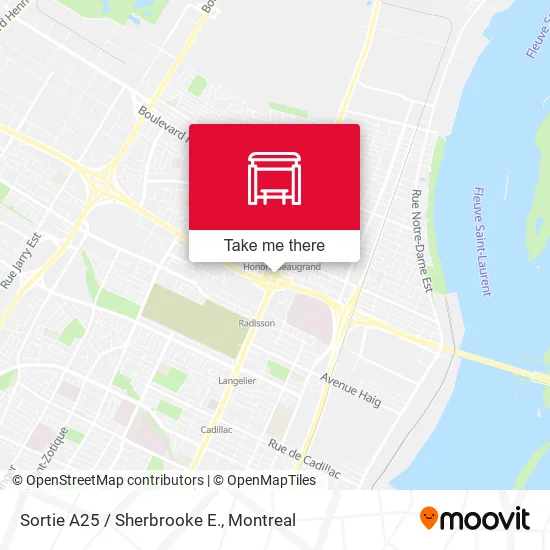 Sortie A25 / Sherbrooke E. map