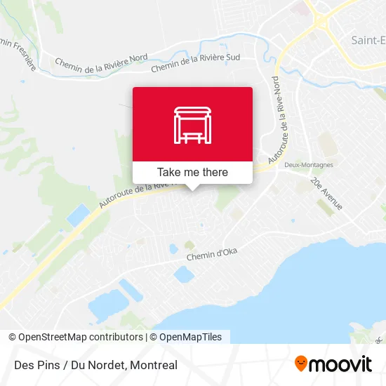 Des Pins / Du Nordet map