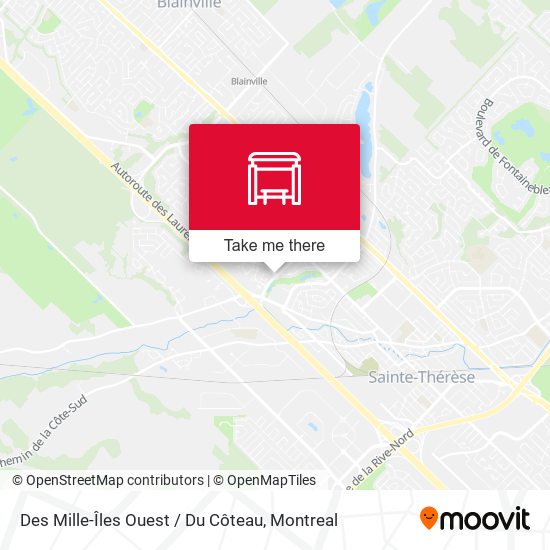 Des Mille-Îles Ouest / Du Côteau map