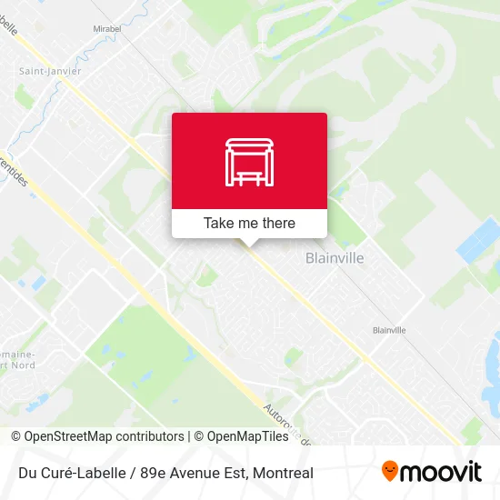 Du Curé-Labelle / 89e Avenue Est map