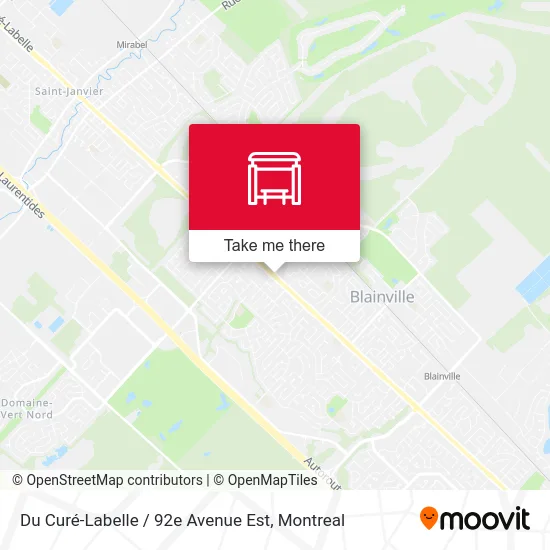 Du Curé-Labelle / 92e Avenue Est map