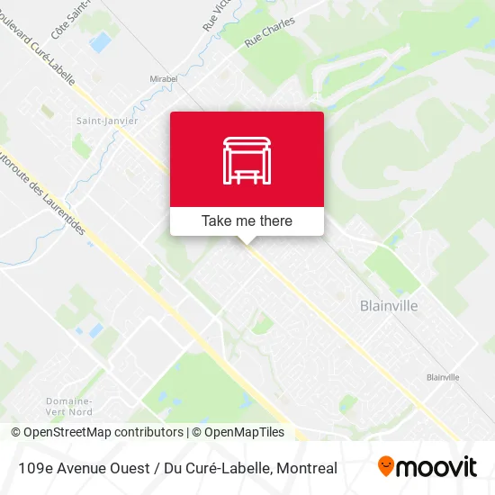 109e Avenue Ouest / Du Curé-Labelle map