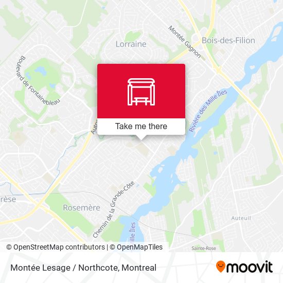 Montée Lesage / Northcote map